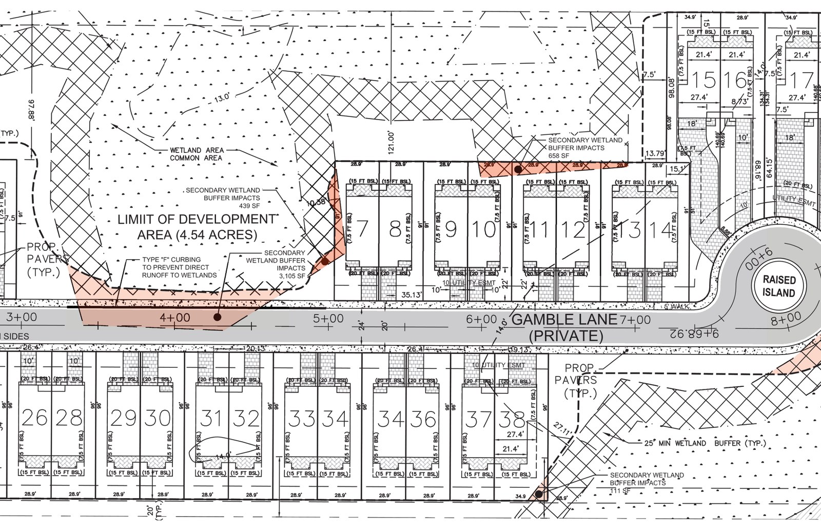 Civil site plan for the 38-Unit Residential Development, Walton County, Florida
