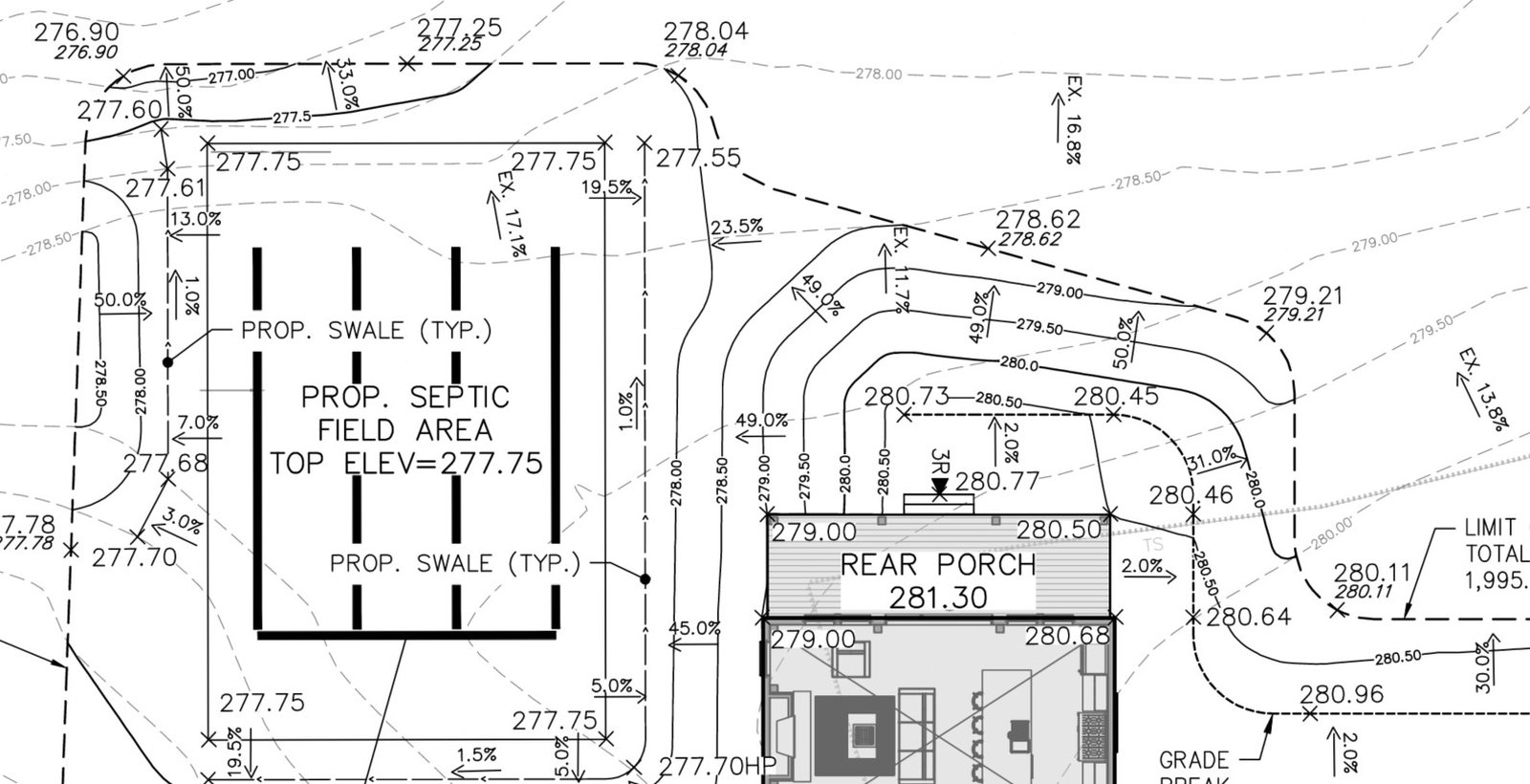 Lot development plan for a rural residence, King Township, Ontario